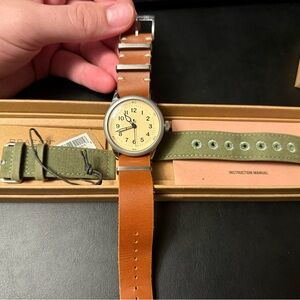 Praesidus Type A-11 Watch 42mm Cream Dial NH35 Automatic Movement + Leather NATO